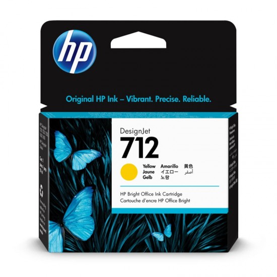 ORIGINAL HP ink No.712, DesignJet Studio, T210, T230, T250, T630, T650 (Yellow) Tonerji in kartuše
