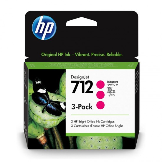 ORIGINAL HP ink No.712, 3-pack DesignJet Studio,T210,T230,T250,T630,T650 (Magenta) Tonerji in kartuše