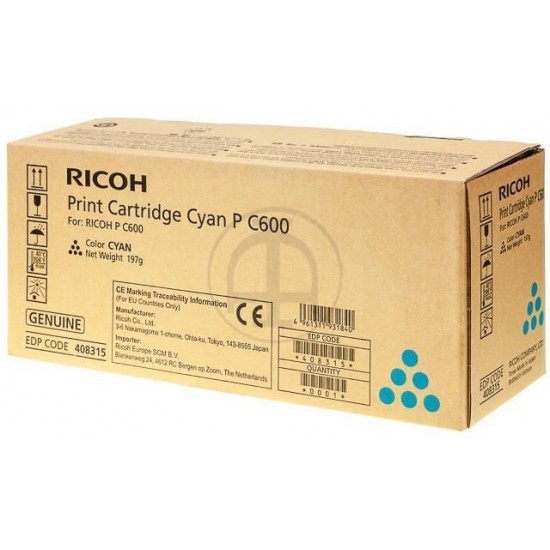 ORIGINAL Ricoh Toner P C600 (Cyan) Tonerji in kartuše