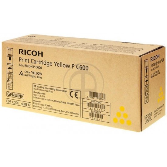ORIGINAL Ricoh Toner P C600 (Yellow) Tonerji in kartuše