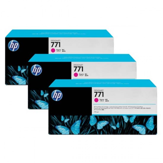 ORIGINAL HP ink No.771, 3-Pack, Designjet Z6200 (Magenta) Tonerji in kartuše