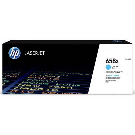 ORIGINAL HP toner No.658X, high capacity, Color LaserJet Enterprise M751 (Cyan) Tonerji in kartuše