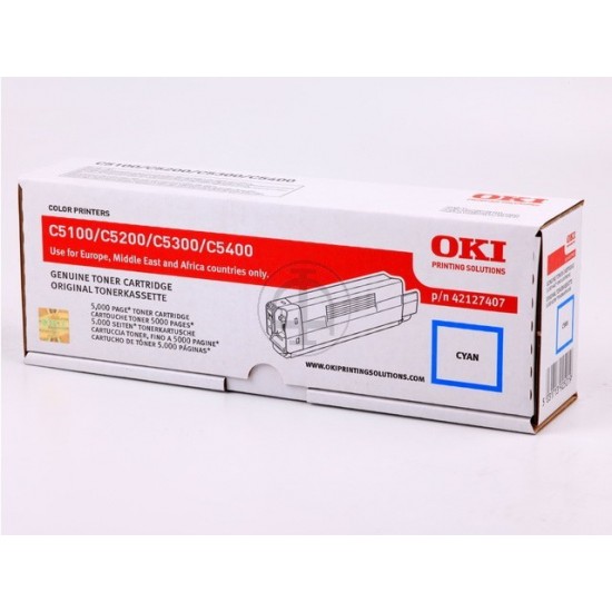 ORIGINAL Oki Toner C5100N (Cyan) Tonerji in kartuše