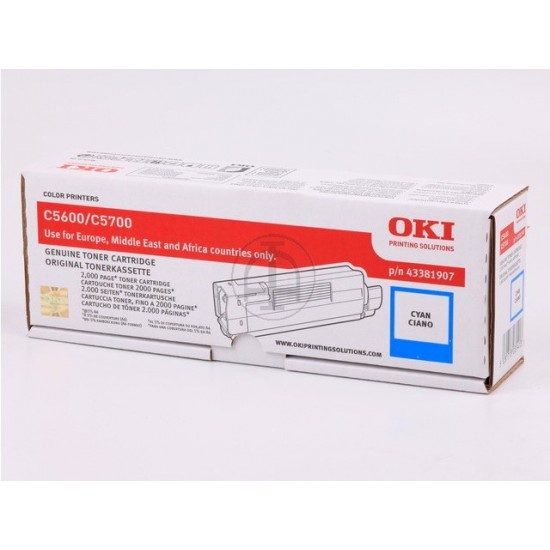 ORIGINAL Oki Toner C5600 (Cyan) Tonerji in kartuše