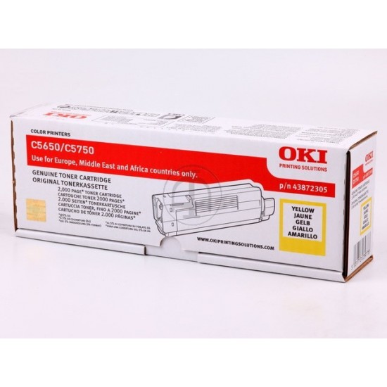 ORIGINAL Oki Toner C5650 (Yellow) Tonerji in kartuše
