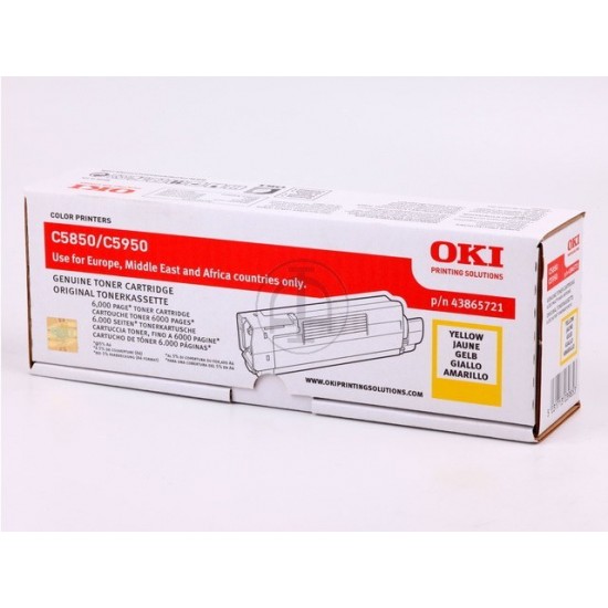ORIGINAL Oki Toner C5850 (Yellow) Tonerji in kartuše