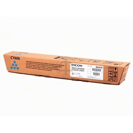 ORIGINAL Ricoh Toner Aficio MP C3000/2000/2500 (Cyan) (842033/ 884949/ 888643) 15K Tonerji in kartuše