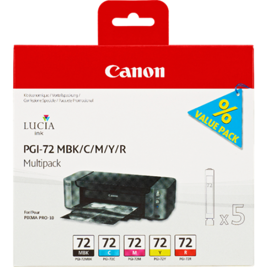 Orginal Canon PGI-72M Ink Multipack Pixma Pro 10 (BK+C+M+Y+R) Tonerji in kartuše
