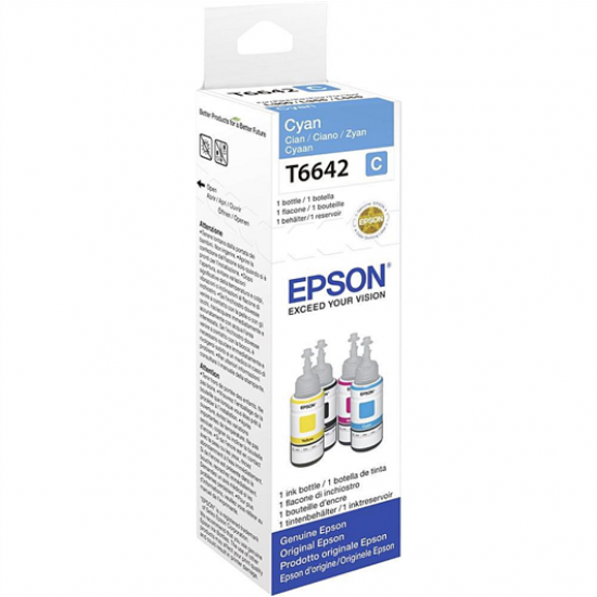ORIGINAL Epson Ink EcoTank L110/200/350/355/455/565/1300 Cyan (70 ml)