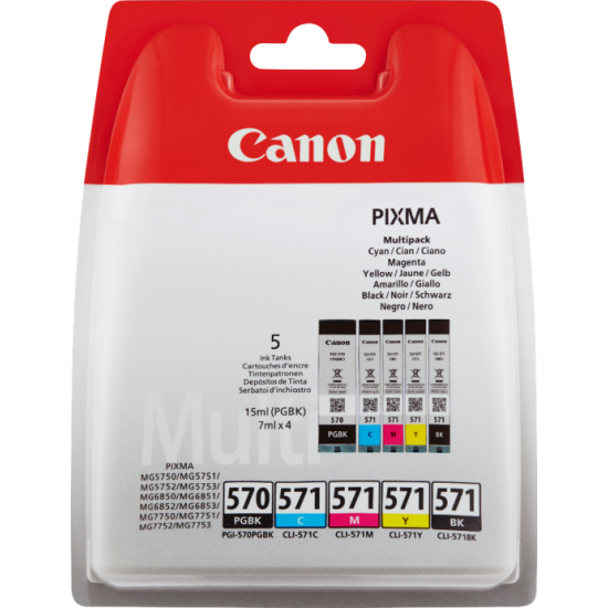 ORIGINAL Canon Ink PGI-570/CLI-571 Multipack  (B/C/M/Y) Tonerji in kartuše