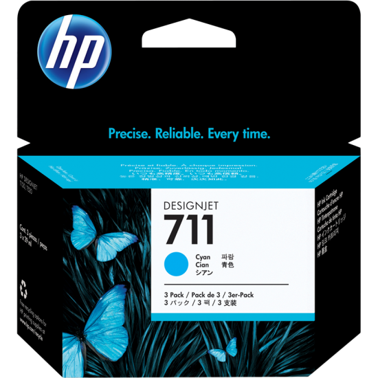 ORIGINAL HP Ink cartidge No.711 Multipack  (3xCyan) Tonerji in kartuše