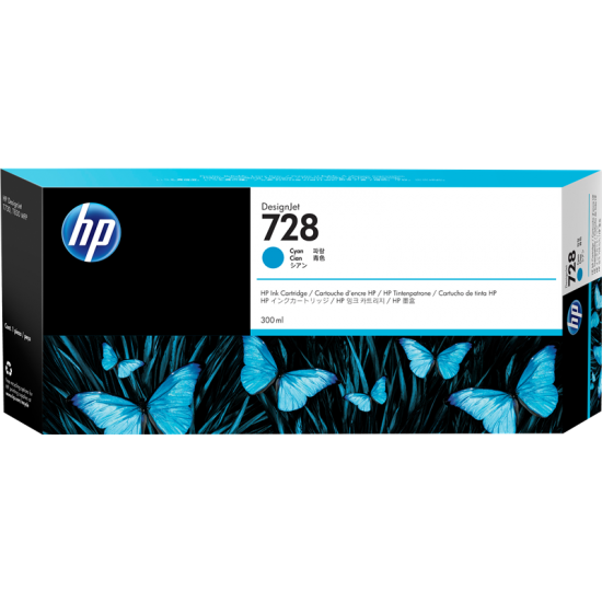 ORIGINAL HP Ink cartidge No.728  (Cyan) Tonerji in kartuše