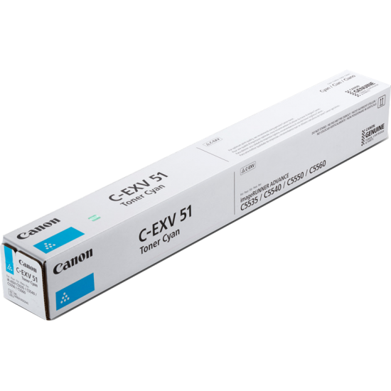 ORIGINAL Canon Toner CEXV51 iRC 5535/iRC 5540/iRC 5550/iRC 5560 (Cyan) Tonerji in kartuše