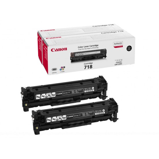 ORIGINAL Canon Toner 718  (Black) Twin Pack Tonerji in kartuše