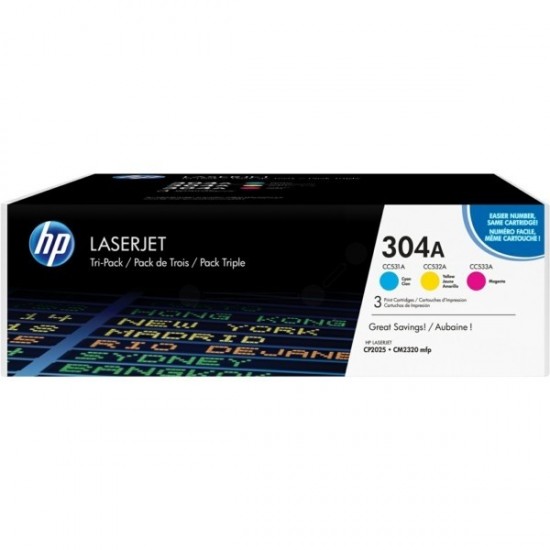 ORIGINAL HP Toner No.304A Multipack  (CC531A+CC532A+CC533A) Tonerji in kartuše