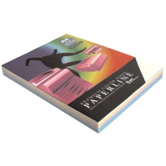Papir fotokopirni barvni PAPERLINE  A4, 80g - mavrica pastelne barve 1/250 Pisarniški material