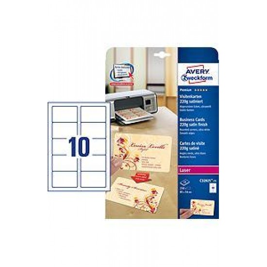 Papir za vizitke AVERY C32025-25 (85x54)  220g Pisarniški material