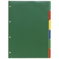 Register kartonski  A4, 6 delni, barvni