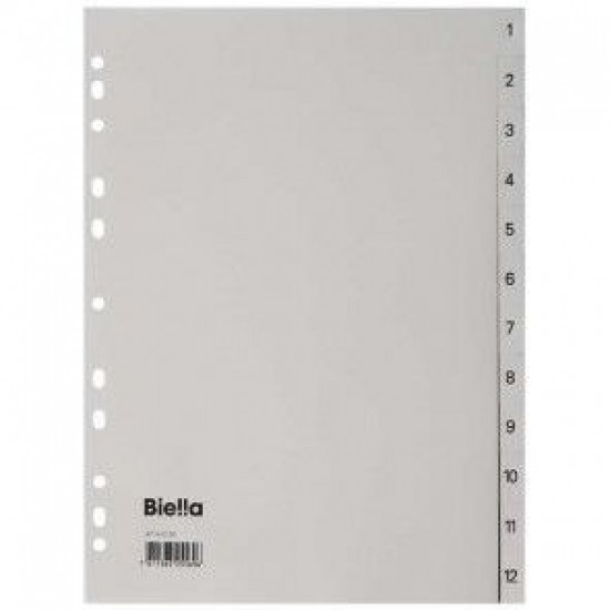 Register BIELLA A4, 12-delni, PP Pisarniški material