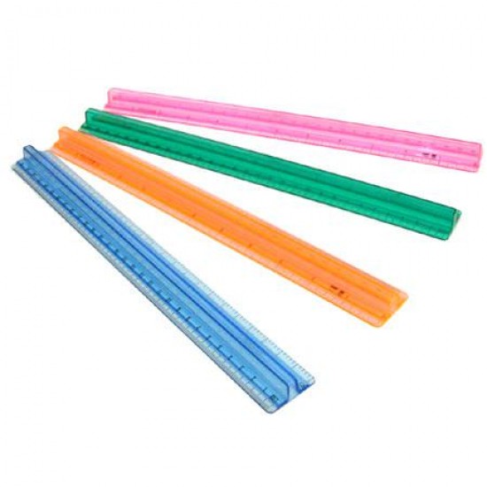 Ravnilo z držalom  30cm -  barve razne Pisarniški material