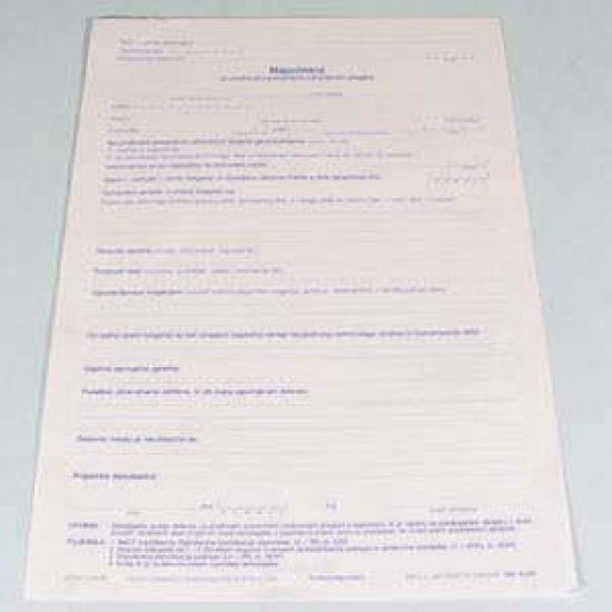 Obrazec  ALEA  8,204 - napotnica za predhodni preventivni zdravstveni pregled. Pisarniški material