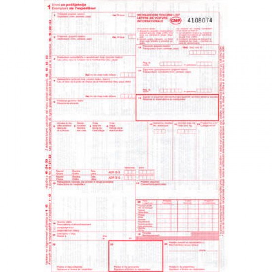 Obrazec  CETIS  CMR 1+6   - mednarodni tovorni list Pisarniški material