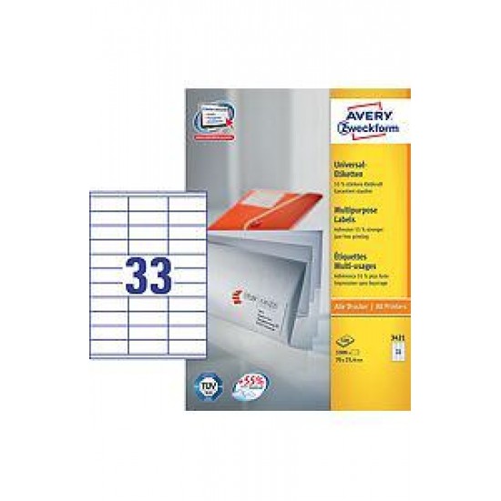 ZWECKFORM  nalepke 3421 (dim.70x25,4) Pisarniški material