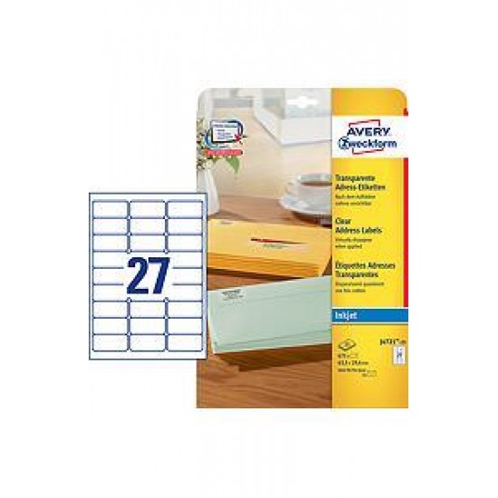 Transparentne etikete za naslove AVERY J4721-25 (dim.63,5x29,6) Pisarniški material