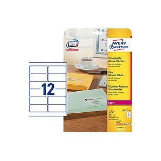 Transparentne etikete za naslove AVERY L4772-25 (dim.99,1x42,3) Pisarniški material