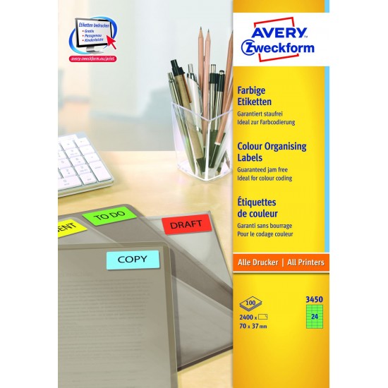 Barvne etikete za označevanje AVERY 3450 (dim.70x37) Pisarniški material