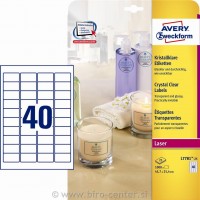 Prozorne Crystal Clear etikete AVERY L7781-25 (dim.45,7x25,4)