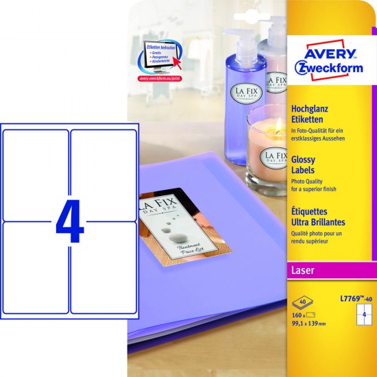Svetleče etikete AVERY L7769-40 (dim.99,1x139) Pisarniški material