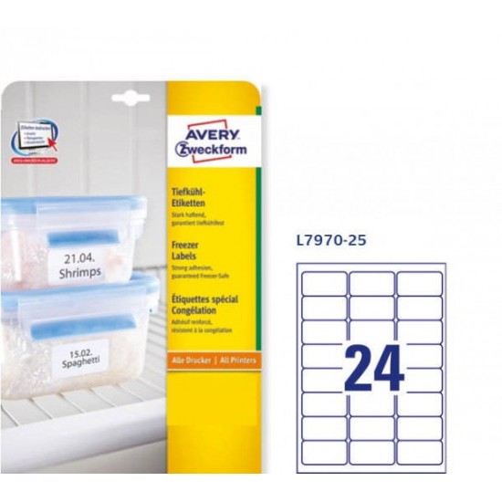 Etikete za zamrzovalnike AVERY L7970-20 (dim.63,5x33,9) Pisarniški material