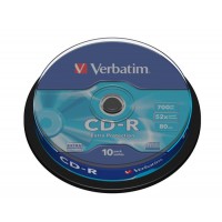 CD-R VERBATIM 700 MB, 52xhitrost, 10 na osi
