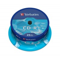 CD-R VERBATIM 700 MB, 52xhitrost, 25 na osi