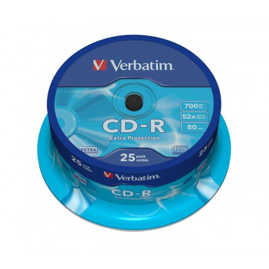 CD-R VERBATIM 700 MB, 52xhitrost, 25 na osi Pisarniški material