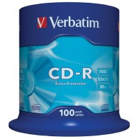 CD-R VERBATIM 700 MB, 52xhitrost, 100 na osi