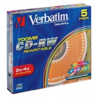 CD-RW VERBATIM 700 MB, 4x,  5 mm    1/5