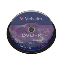 DVD-R VERBATIM 4,7 GB, 16xhitrost,  10 na osi