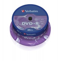 DVD-R VERBATIM 4,7 GB, 16xhitrost, 25 na osi