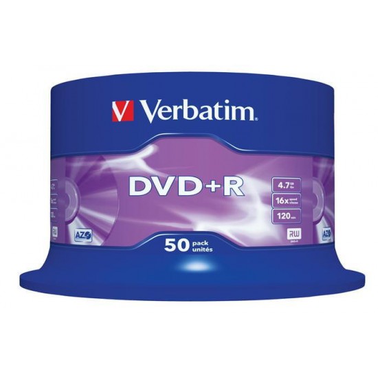 DVD-R VERBATIM 4,7 GB, 16xhitrost, 50 na osi Pisarniški material