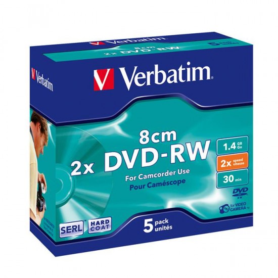 DVD-RW VERBATIM 1,4 GB, 2xhitrost, 5 mm    1/5 Pisarniški material