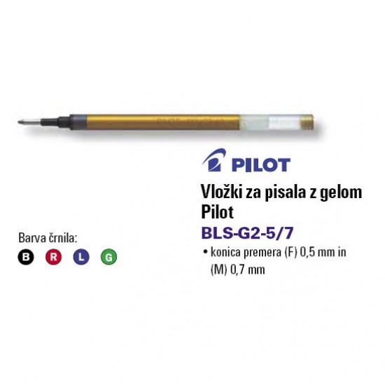 Vložek za pisala z gelom PILOT  BLS-G2-7 Pisarniški material