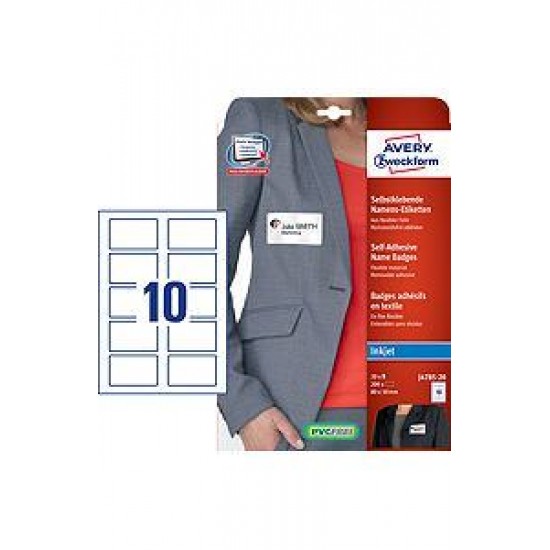Etikete za imena AVERY J4785-20, (80x50) Pisarniški material