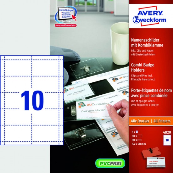 Kompleti priponk AVERY 4820 z varnostno sponko Pisarniški material